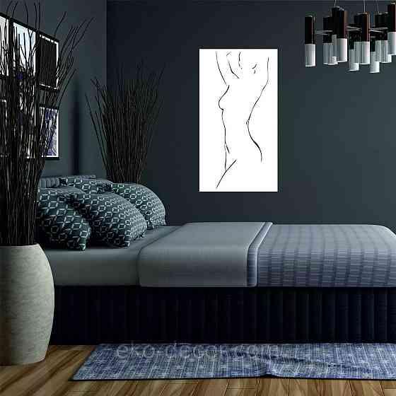 Декоративное настенное Панно «Силуэт женщины», Декор на стену 110*60 см, Белый Киев