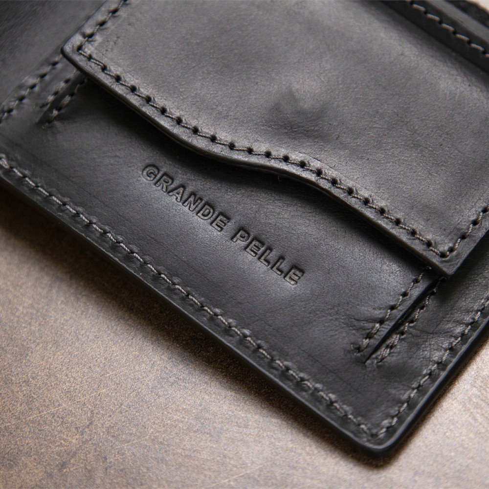 Матовое кожаное портмоне GRANDE PELLE 11457 Черный Киев - изображение 1