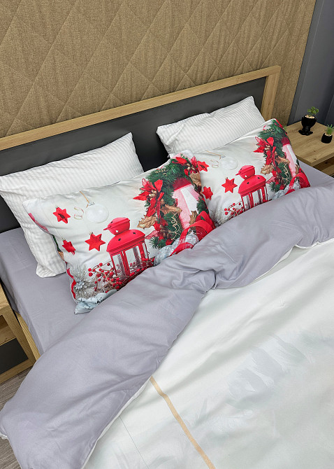 Комплект постельного белья Фланель, Евро 200х220 с Рождественским (Новогодним) принтом (88-200) Киев - изображение 2
