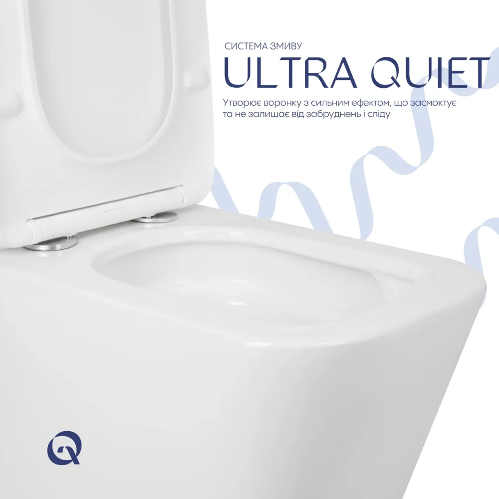 Унітаз підлоговий Qtap Tern Ultra Quiet безобідковий із сидінням Soft-Close QT17226003AW White Київ - фото 19