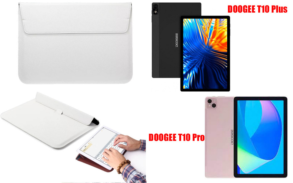 Чохол-конверт VitoCase для Doogee T10 Plus, з функцією підставки для планшета Чорний Білий Київ - фото 1
