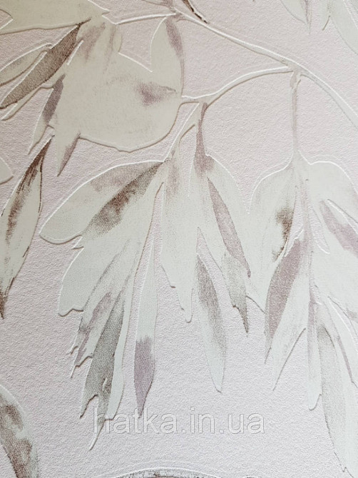 Вінілові шпалери на флізелін AS creation Attractive гілки листя рожеві, білі чорні на рожевому Київ - фото 4