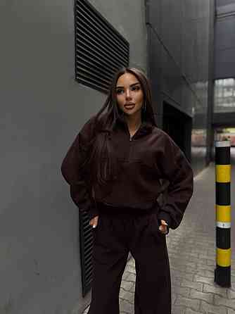 Женский удобный теплый костюм из флиса двусторонний Шоколад, 46/48 Одесса