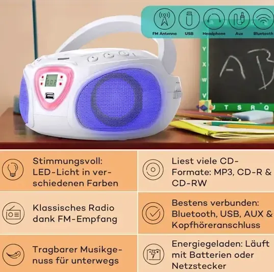 Уценка! Бумбокс Auna Roadie CD Boombox из Германии Днепр - изображение 9