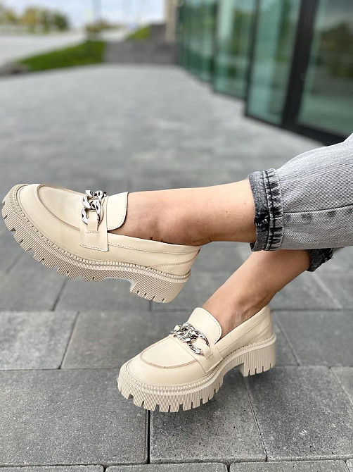 GREMMY Туфлі жіночі GREMMY 200/1 сереб.цепь бежеві (весна-осінь, шкіра натуральна) (4804) лише Коломия - фото 1