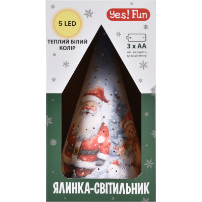 Украшение декоративное YES! Fun Елка-светильник картон LED 22 см (801217) Винница - изображение 3