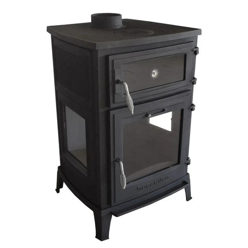 Піч-камін на дровах з духовкою Hosseven 8000 13 кВт буржуйка чавунна з варильною поверхнею верхній димохід Тернопіль - фото 1