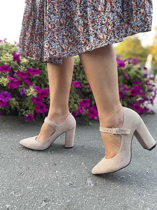 Туфлі жіночі SEE SEVEN пудра натуральна замша каблук 10 см 36р.38р. (3534) Коломия - фото 9