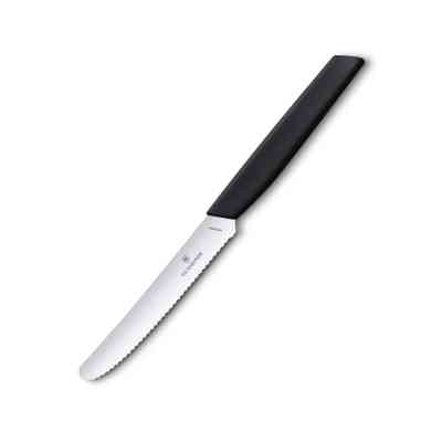 Кухонный нож Victorinox Swiss Modern TomatoSausage 11см Black (6.9003.11W) Винница