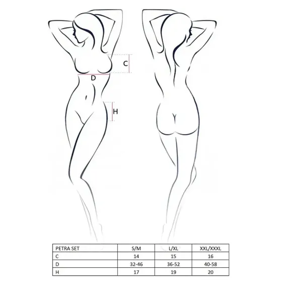 Комплект білизни Passion Exclusive PETRA SET L/XL, black, стрінги, широкий пояс, ліф-топік Львов