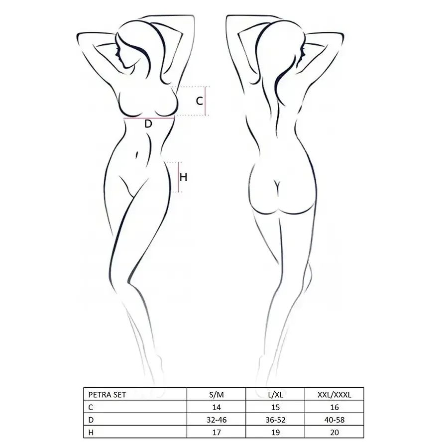 Комплект білизни Passion Exclusive PETRA SET L/XL, black, стрінги, широкий пояс, ліф-топік Львов - изображение 6