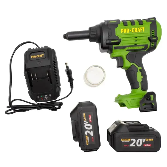 Аккумуляторный заклепочный пистолет Procraft PRG20 (с 2 акб и зп) Коломия