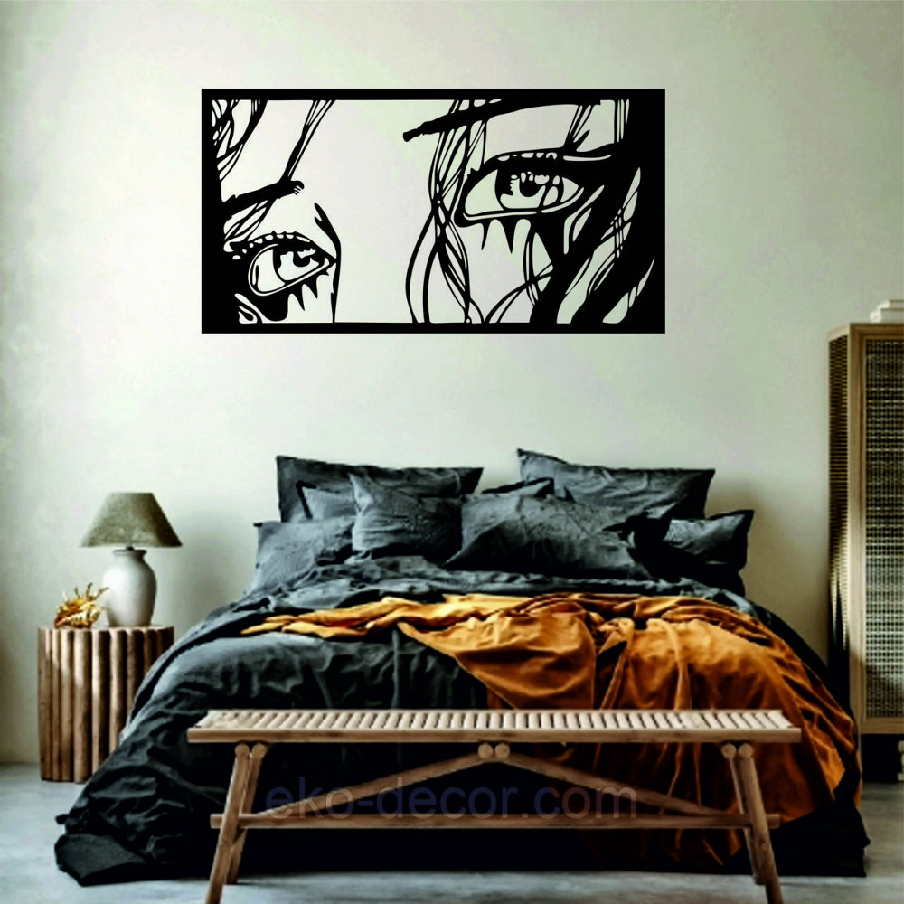 Декоративное настенное Панно «Девушка» Декор на стену 90*47 см, Черный Киев - изображение 3