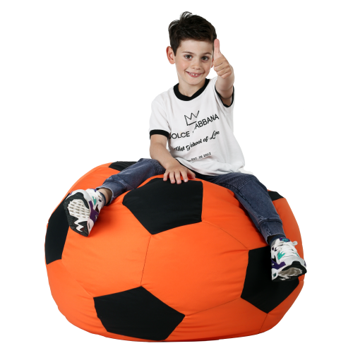 Крісло-мішок М'яч Хатка середній Помаранчевий з чорним Київ