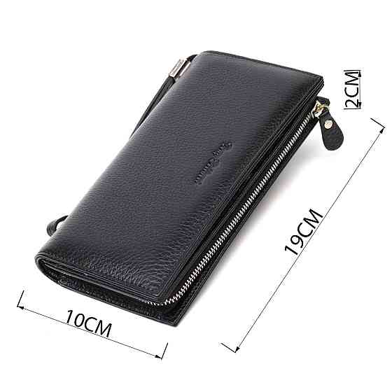 Практичний жіночий клатч з блоком для кредитних карток з натуральної шкіри Tony Bellucci 22033 Чорний Київ