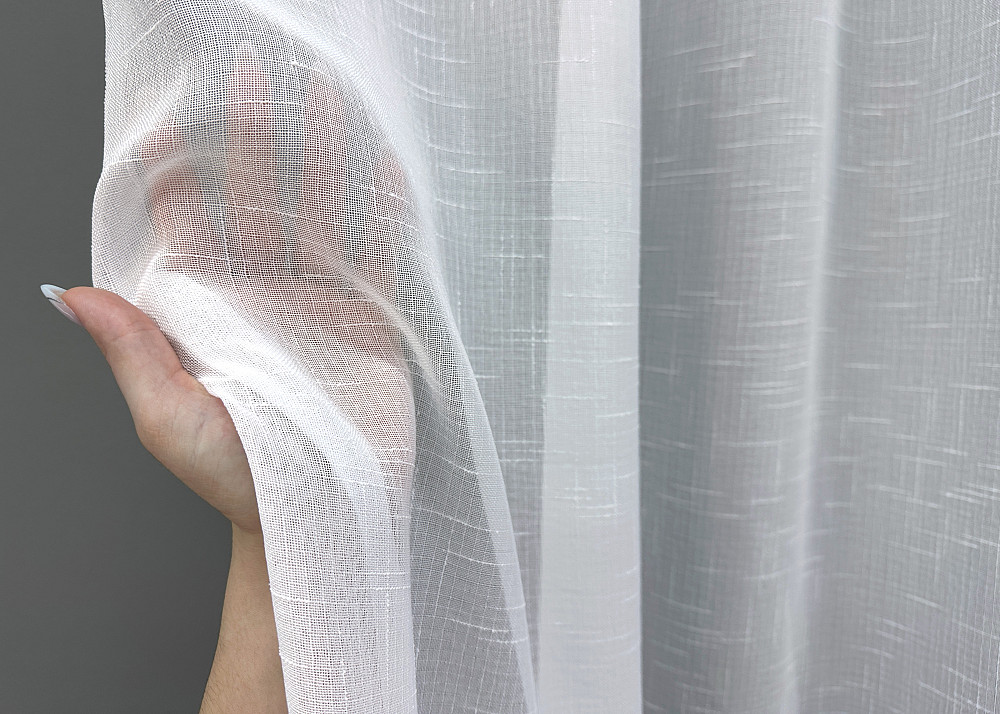 Тюль VR-Textil 115т Лен однотонный Белый 270х270 см (43-089) Киев - изображение 12