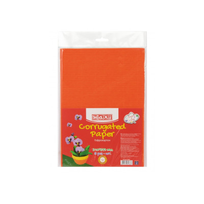Кольоровий картон Maxi A4 Гофрокартон 21х29,7 см помаранчевий (MX61891) Вінниця - фото 1