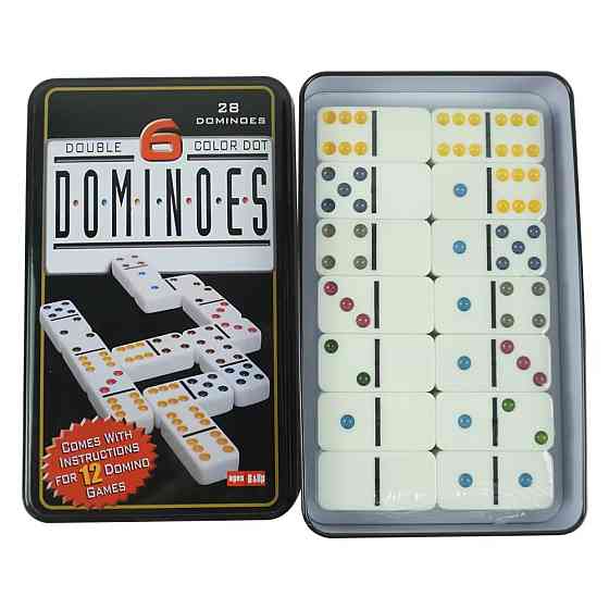 Доміно в металевому боксі, 28 кісток, 6 кольорів Київ