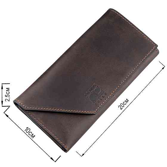 Шкіряний клатч унісекс на магніті GRANDE PELLE 11215 Коричневий Київ