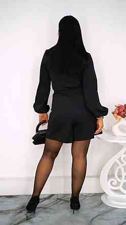 Стильный женский комбинезон с запахом имитация платья костюмка Одесса