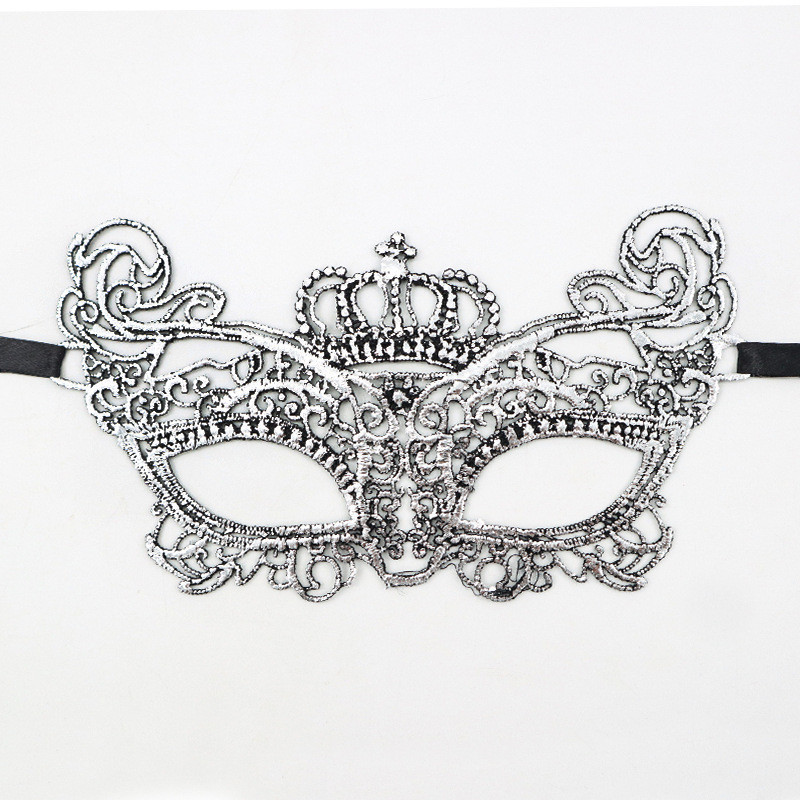 Маскарадная маска праздничная 20 на 10 см серебристый Киев - изображение 1