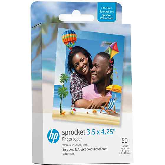 Фотопапір HP Sprocket Zink 3.5"x4.25" Глянцевий, самоклеючий, 50 листів Вінниця