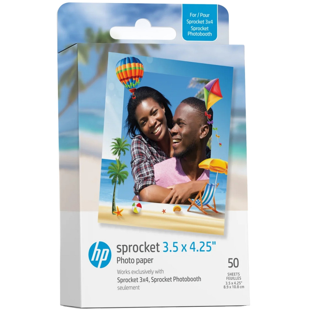 Фотопапір HP Sprocket Zink 3.5"x4.25" Глянцевий, самоклеючий, 50 листів Вінниця - фото 1
