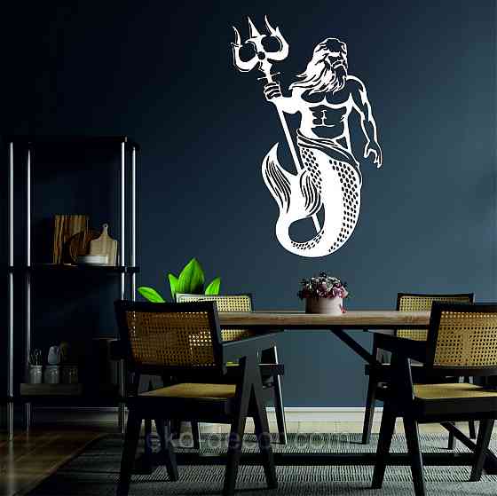 Декоративне настінне Панно «Пасейдон», Декор на стіну 70*44 см, Білий Київ