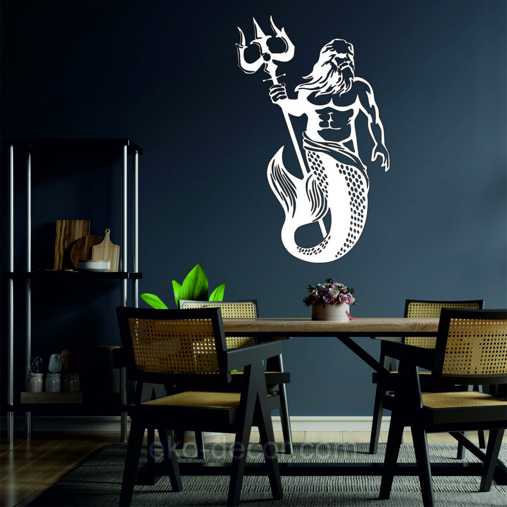 Декоративное настенное Панно «Пасейдон», Декор на стену 70*44 см, Белый Киев - изображение 3