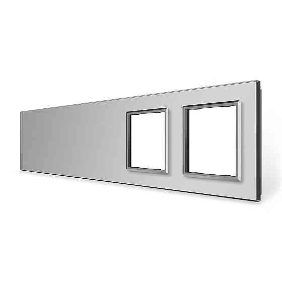 Рамка 5-постова порожня Х сенсорів 2 розетки (Х-Х-Х-0-0) LIVOLO, загартоване скло, сіра, 365×80 мм (VL-P700/00/00/E/E-10I) Коломия