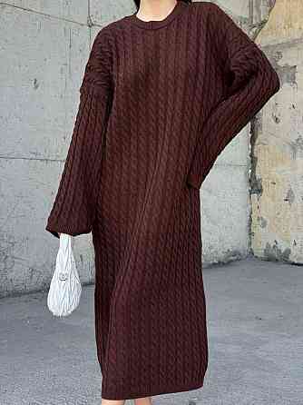 Жіноча тепла сукня міді вільного крою машина вʼязка Одеса