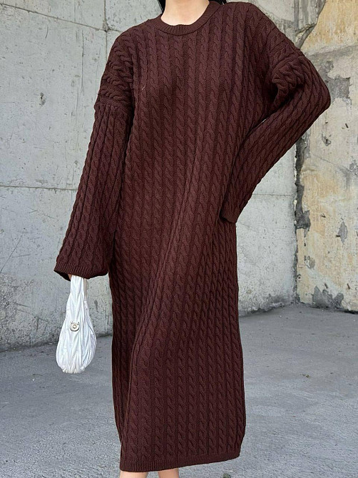 Жіноча тепла сукня міді вільного крою машина вʼязка Одеса - фото 1