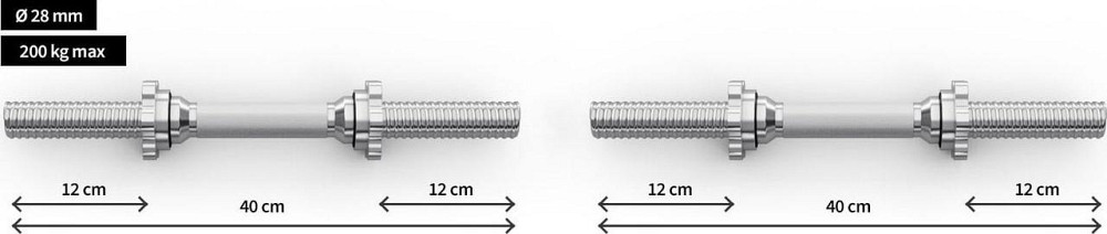 Штанги для гантелей Zipro Dumbbell 40 см 28 мм 2 шт. Киев - изображение 5