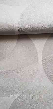 Шпалери вінілові на флізеліні Sintra Atmosphere метрові геометрія кола сірий срібло на білому 512425 Київ
