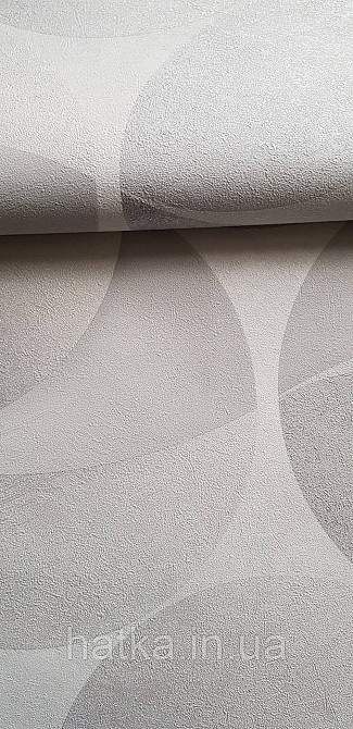 Обои виниловые на флизелине Sintra Atmosphere метровые геометрия круги серый серебро на белом 512425 Киев - изображение 1