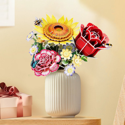 Пазл Cubic Fun трехмерный Букет цветов Подсолнух (W3303h) Винница - изображение 4