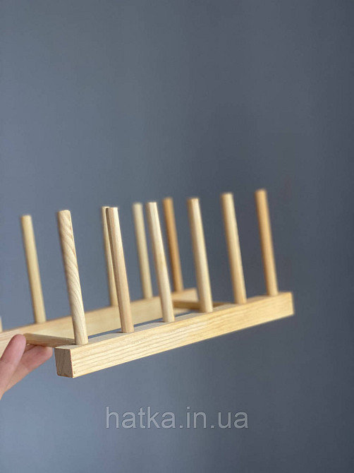 Підставка для тарілок дерев'яна 23*12,5 см 6 секцій 811-20 Київ - фото 4