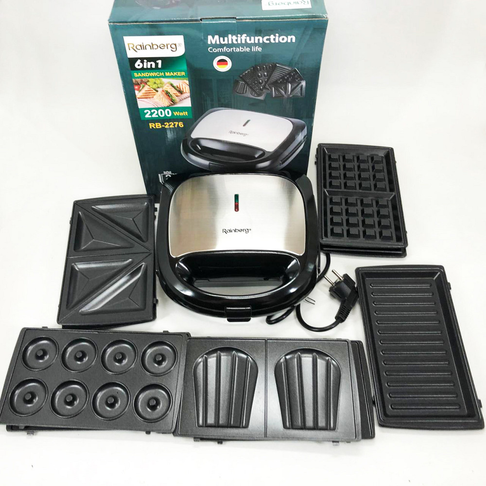 Кухонний гриль для дому, Гриль контактний комбінований для сендвічів з насадками QF-16 Івано-Франківськ - фото 6