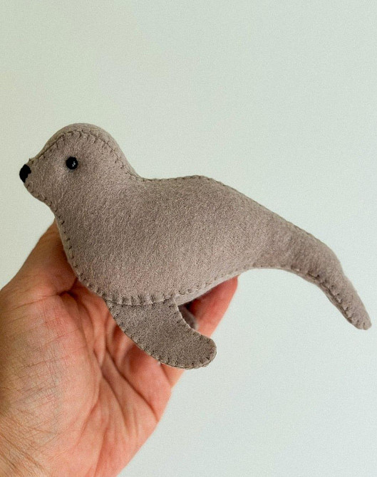 Мягкая фетровая игрушка тюлень ручной работы – безопасная развивающая игрушка Киев - изображение 1