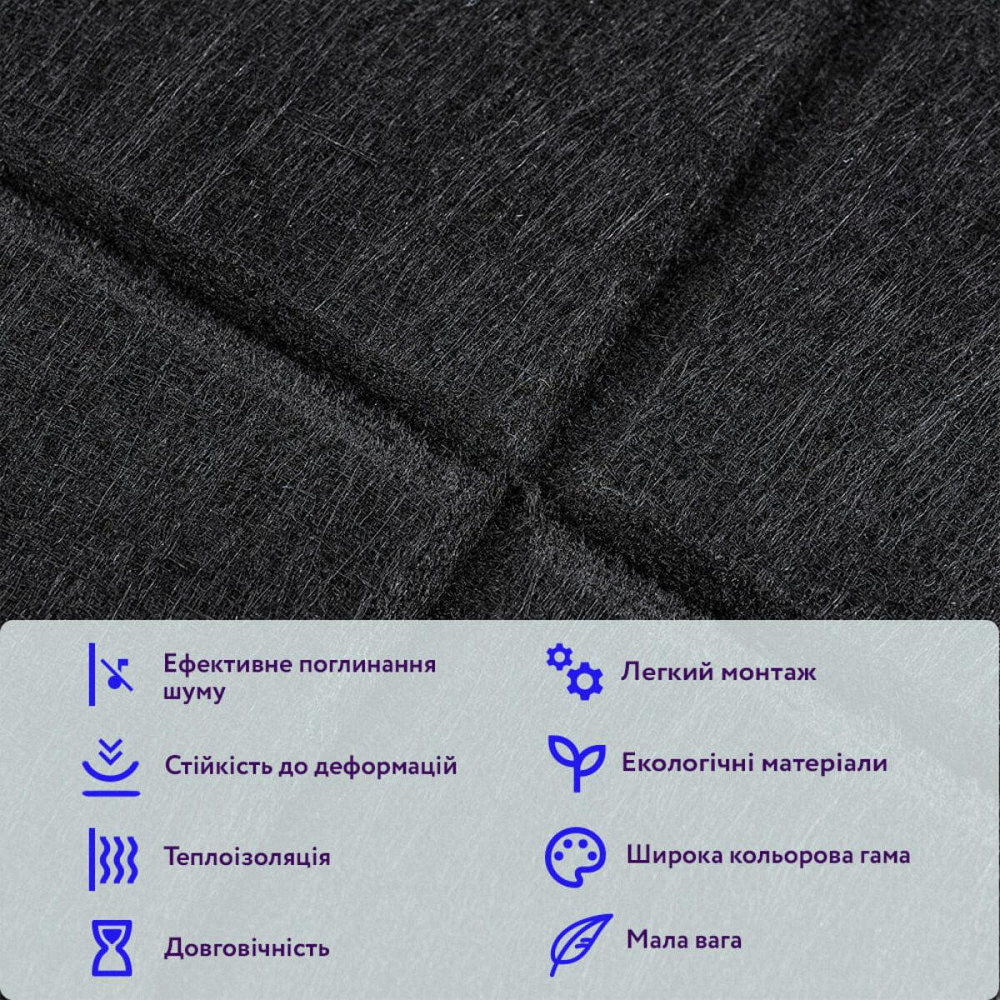 Звукоізоляційна панель 300х300х9мм Чорна SW-00002700 Київ - фото 4