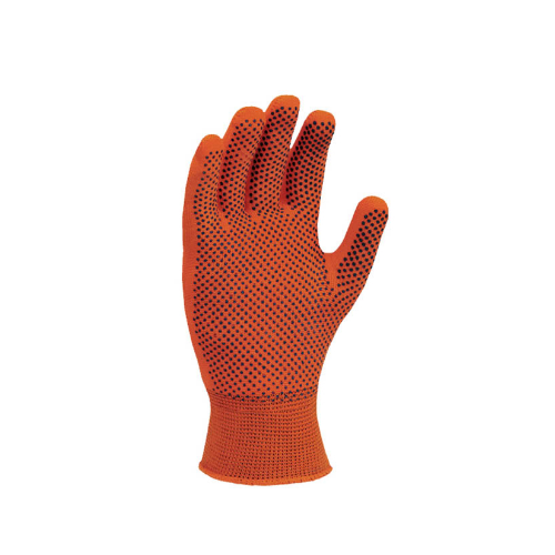 Рукавички 4414 трикотаж з мікрокрапкою ПВХ клас 10 помаранчевий ДКГ Житомир - изображение 1