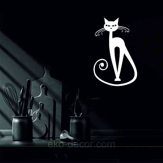 Декоративное настенное Панно «Кот» Декор на стену 90*57 см, Белый Киев