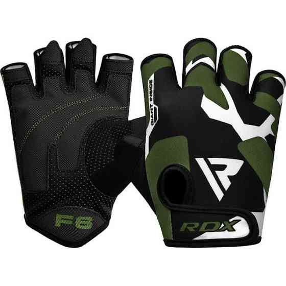 Рукавички для фітнесу RDX F6 Sumblimation Black/Green S Каменское
