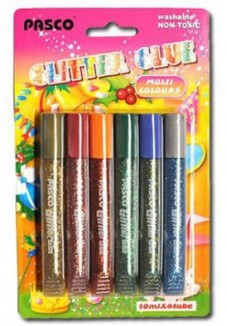 Клей з глітером "Pasco"  6кол 10мл F-019-07 multi colours, шт Київ - фото 1
