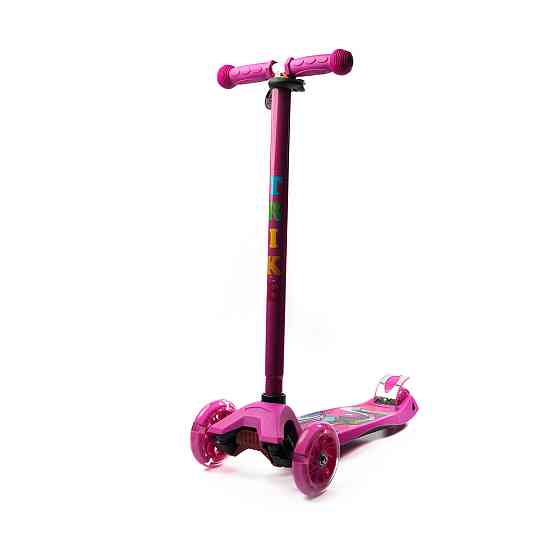 Самокат детский трехколесный iTrike MAXI JR 3-055-P колеса ПУ с подсветкой, руль 79-88см, Розовый с рисунком Каменец-Подольский
