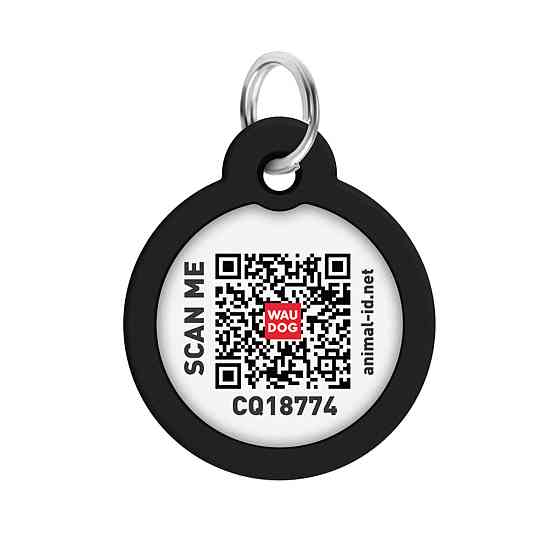 Адресник для собак и кошек металлический WAUDOG Smart ID с QR паспортом, рисунок 