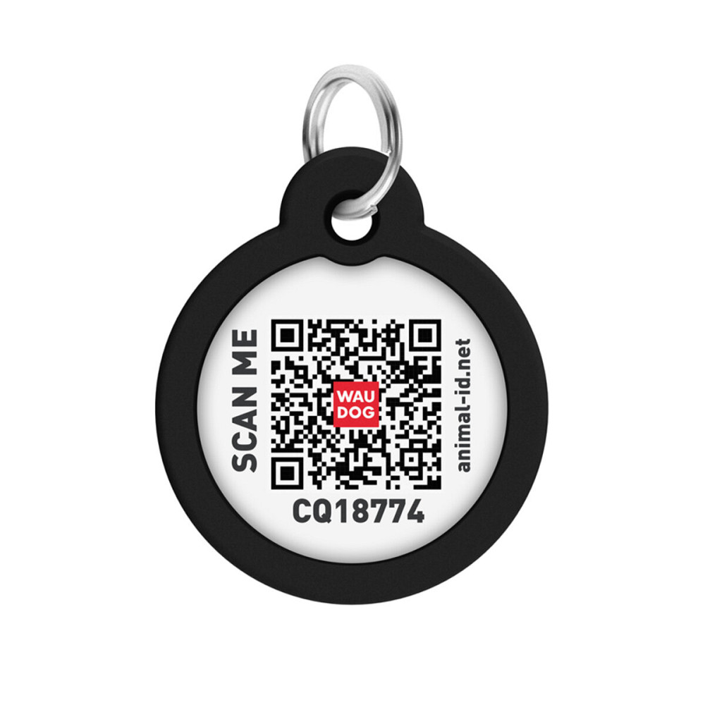 Адресник для собак и кошек металлический WAUDOG Smart ID с QR паспортом, рисунок 