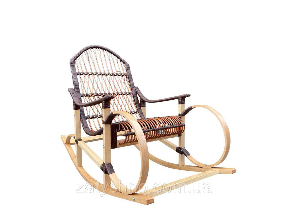 Кресло-качалка деревяная плетеная из лозы Киев - изображение 3