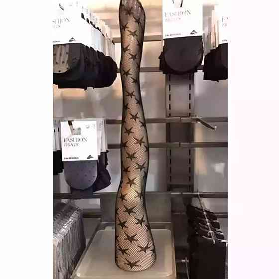 Колготки з зірочками в сітку жіночі one size чорний Київ