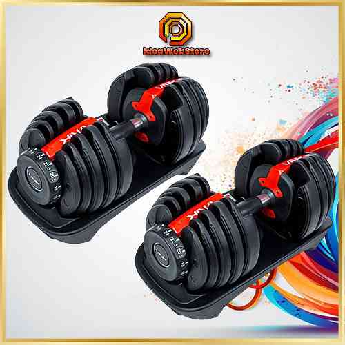 Гантелі з регульованою вагою VNK з вагою від 2,5 до 24 кг сталева з прогумованою ручкою і підставкою 2 шт Київ